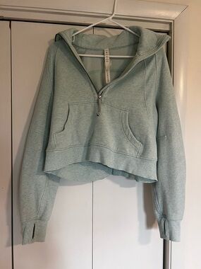 lululemon athletica Cropped Half-Zip Hoodie - Sage Green